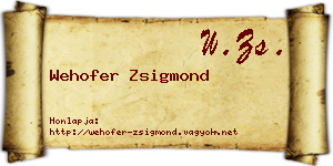 Wehofer Zsigmond névjegykártya
