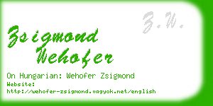 zsigmond wehofer business card